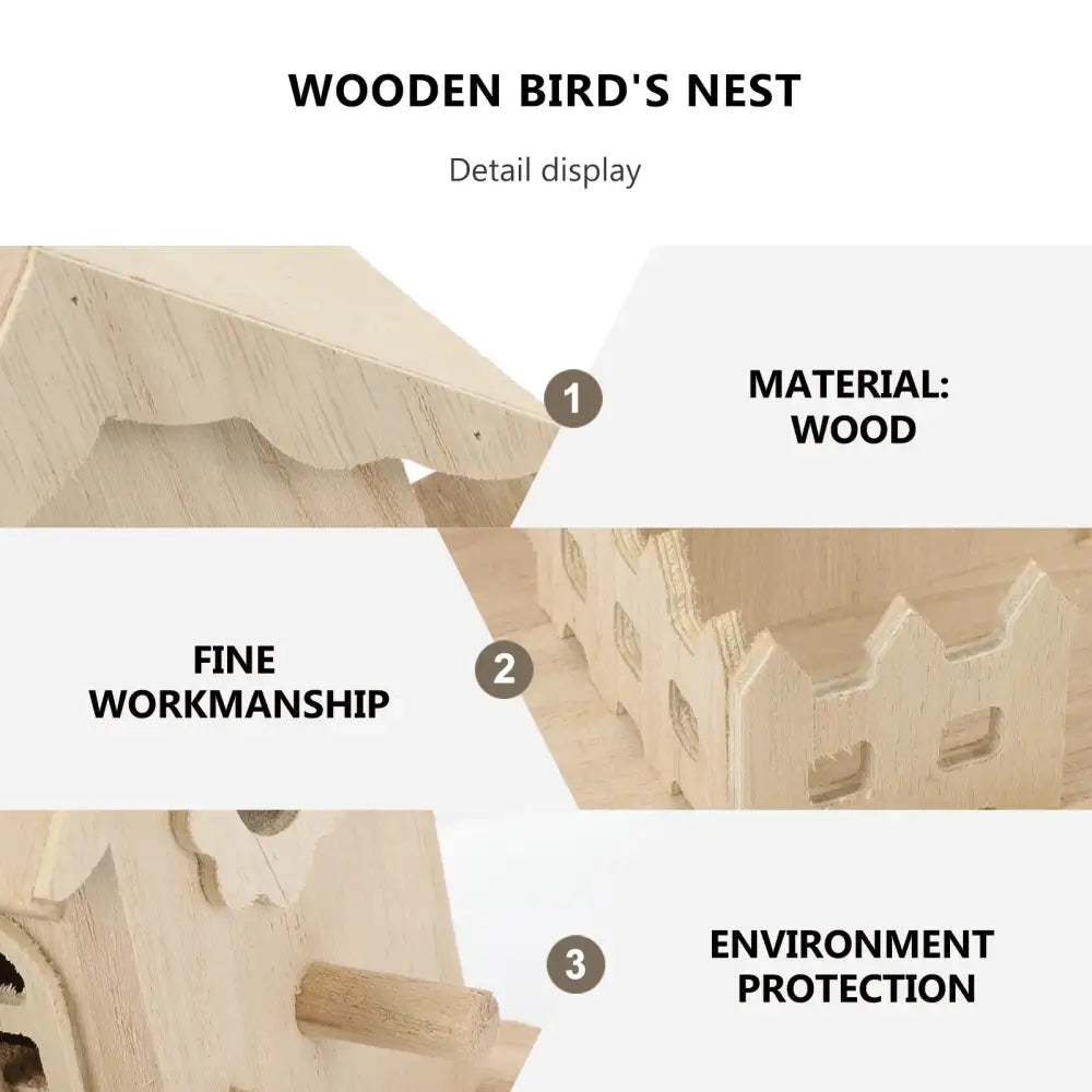 Multi gabled light wood bird nest box garden decor