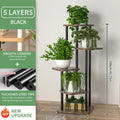 Rustic wooden plant stand shelf living room tiered flower pot display