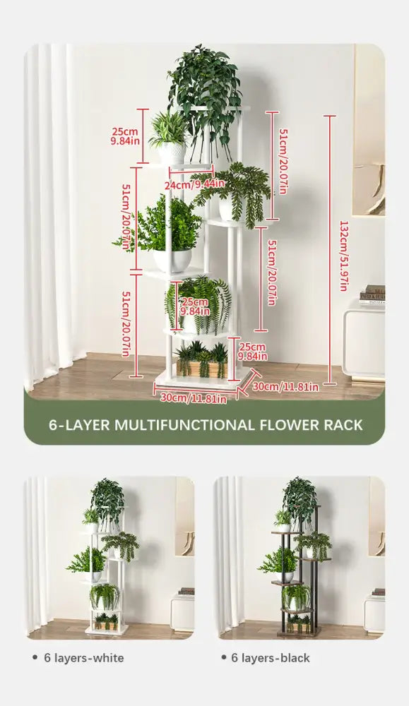 Rustic wooden plant stand shelf living room tiered flower pot display
