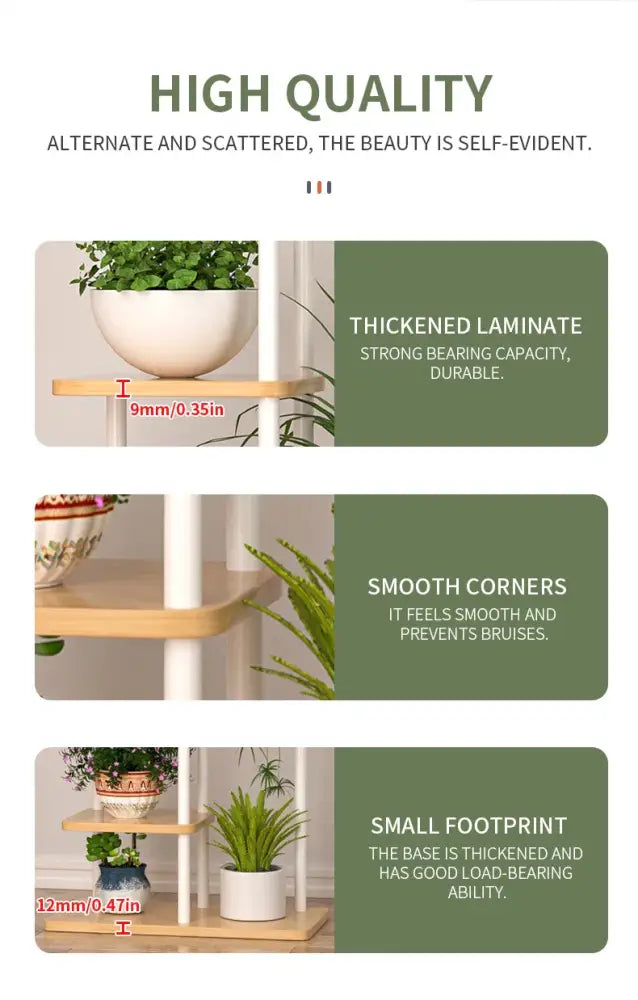 Rustic wooden plant stand shelf living room tiered flower pot display