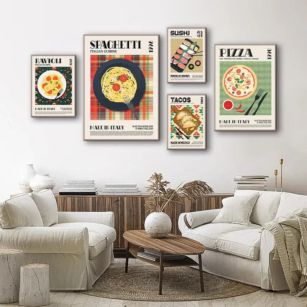 Vintage nasi goreng world cuisine canvas print for kitchen decor