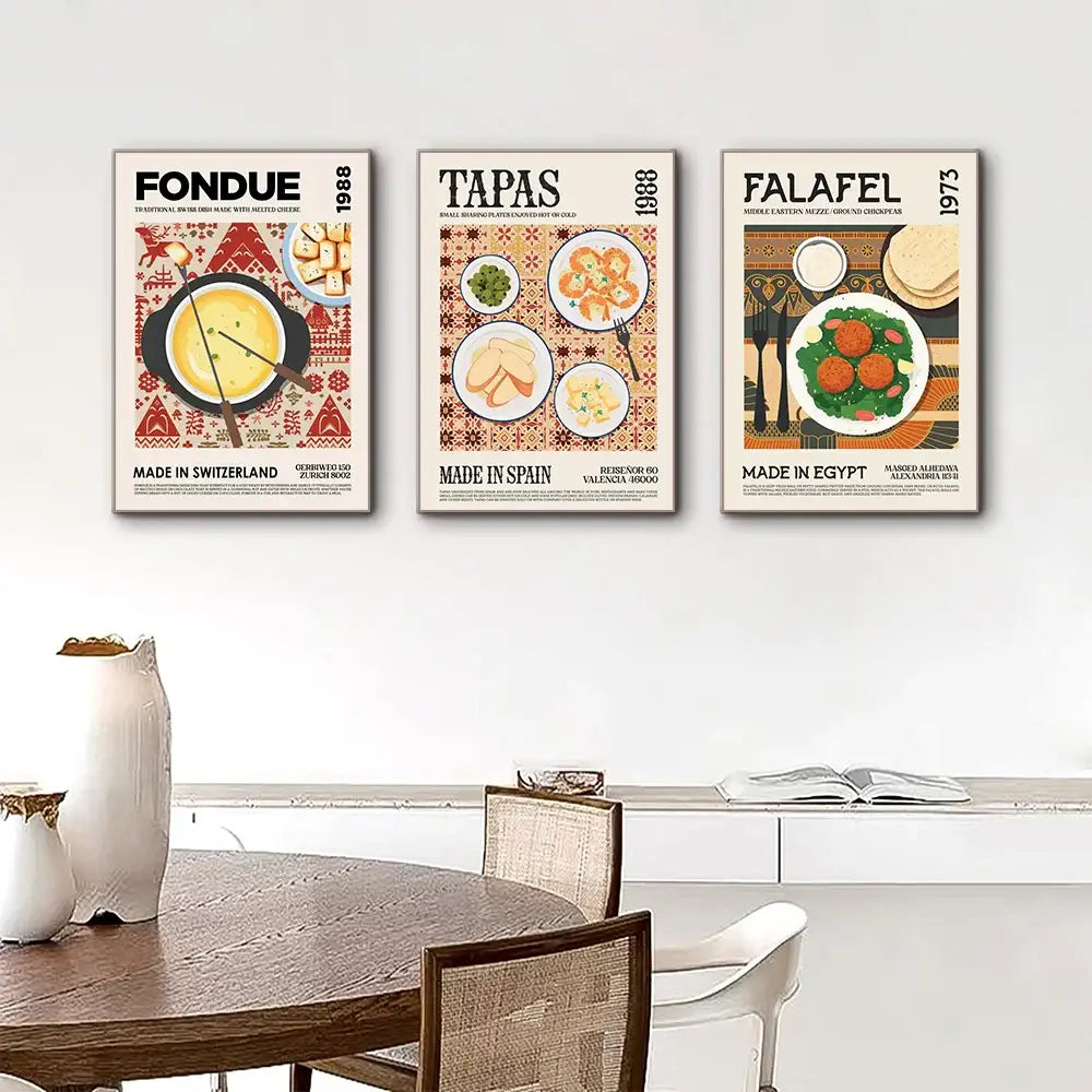 Vintage full english breakfast canvas print kitchen world cuisine decor