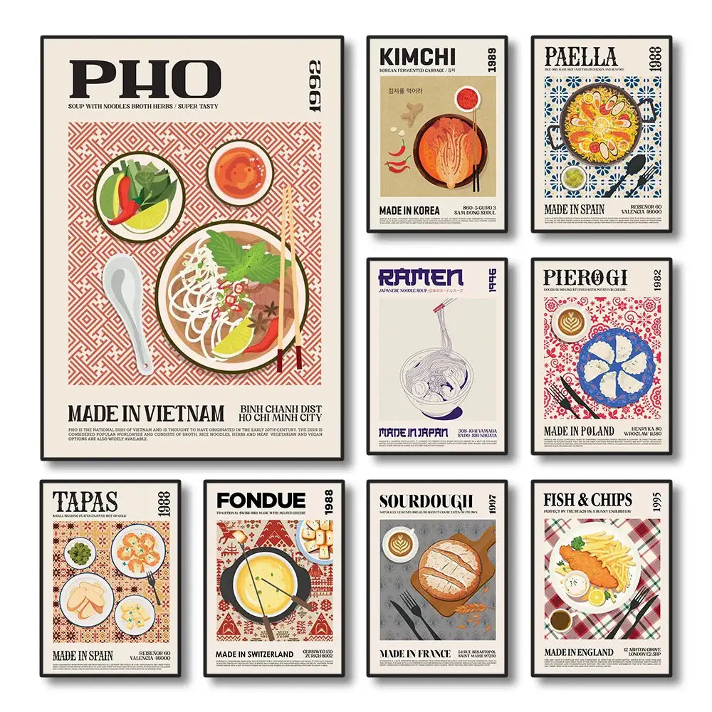 Vintage oysters world cuisine food canvas kitchen wall decor