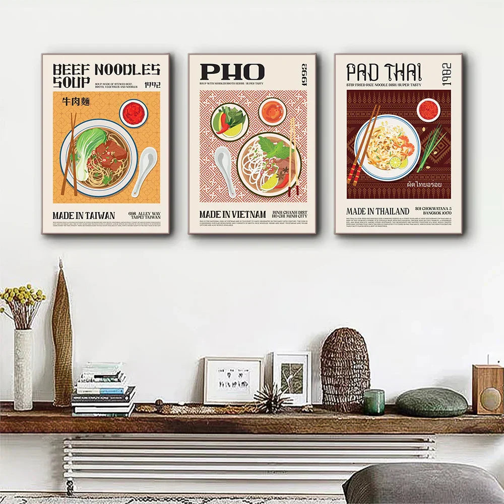 Minimalist japanese gyoza world cuisine food canvas kitchen art