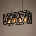 Industrial wrought iron hanging light fixture – kitchen island 4-bulb