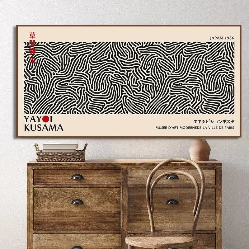 Vibrant polka dot yayoi kusama flower postcard set living room wall art