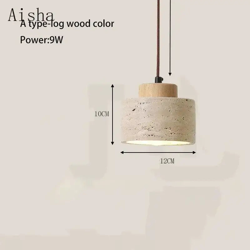 Retro off white stone led pendant – dining room chandelier