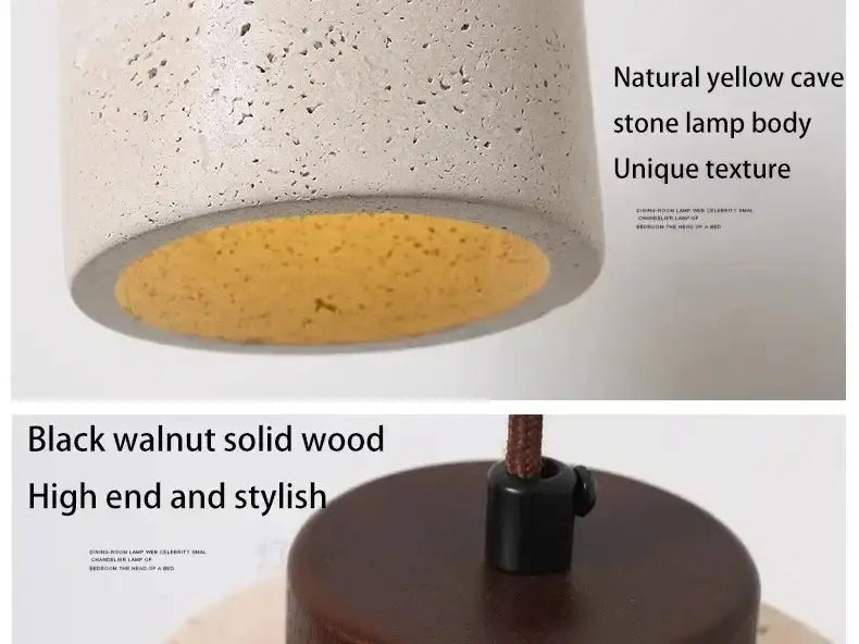 Retro off white stone led pendant – dining room chandelier