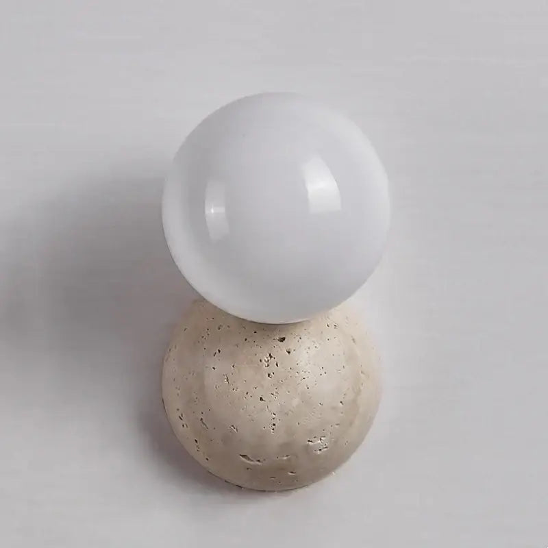 Modern yellow travertine wall sconce bedroom glass light