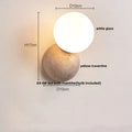 Modern yellow travertine wall sconce bedroom glass light