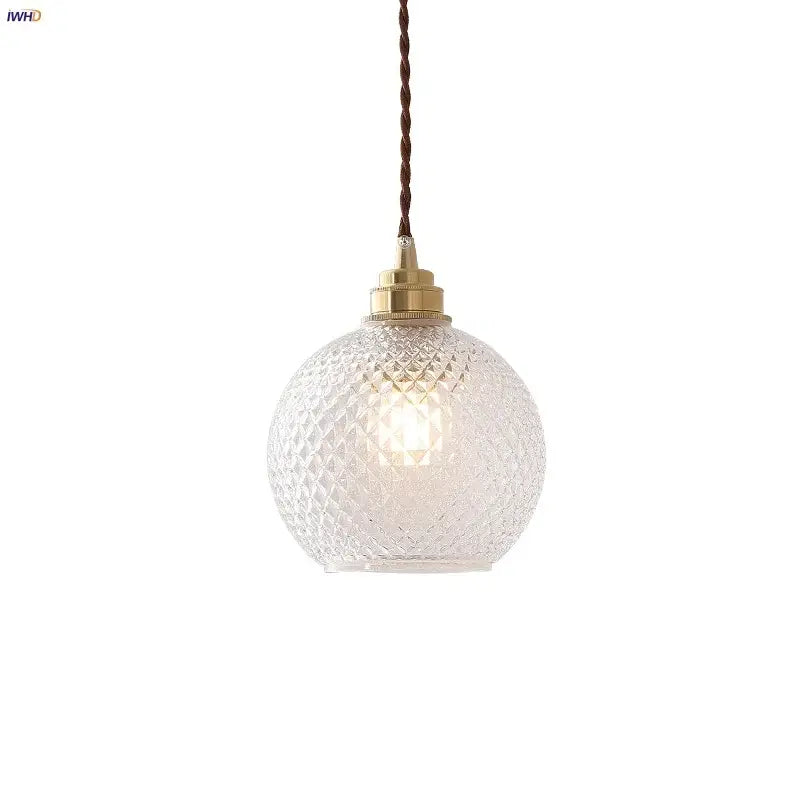 DecorBites™ Glass Globe LED Pendant Light Fixture for Porch Kitchen Aisle, Adjustable Hanging Lamp