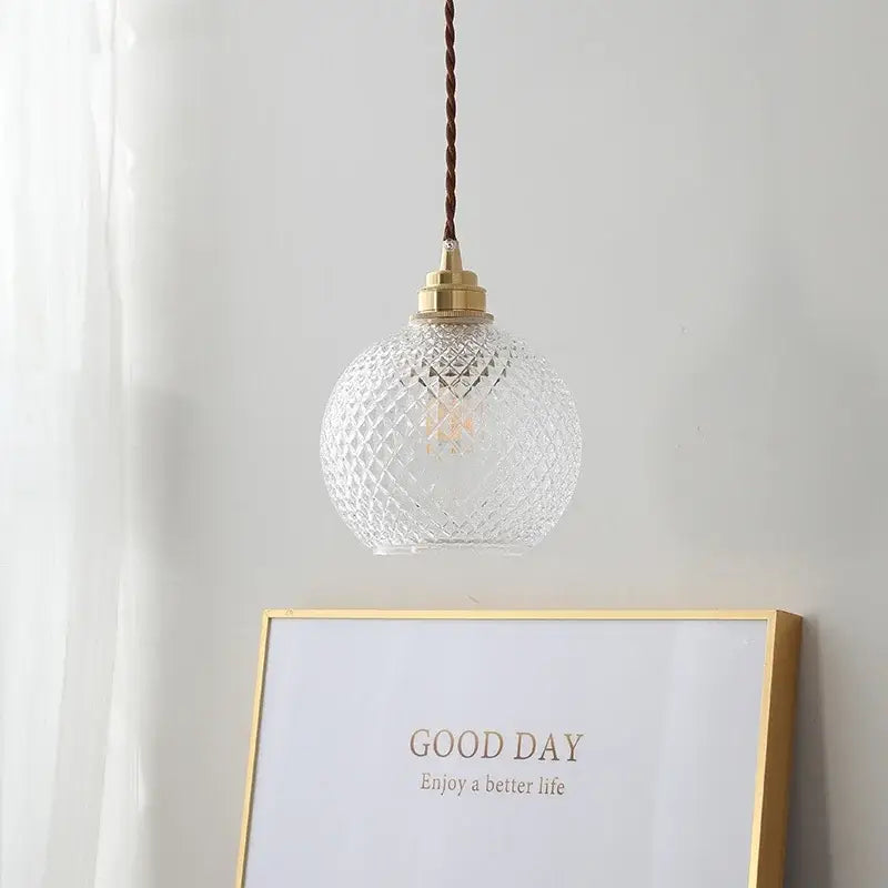 DecorBites™ Glass Globe LED Pendant Light Fixture for Porch Kitchen Aisle, Adjustable Hanging Lamp