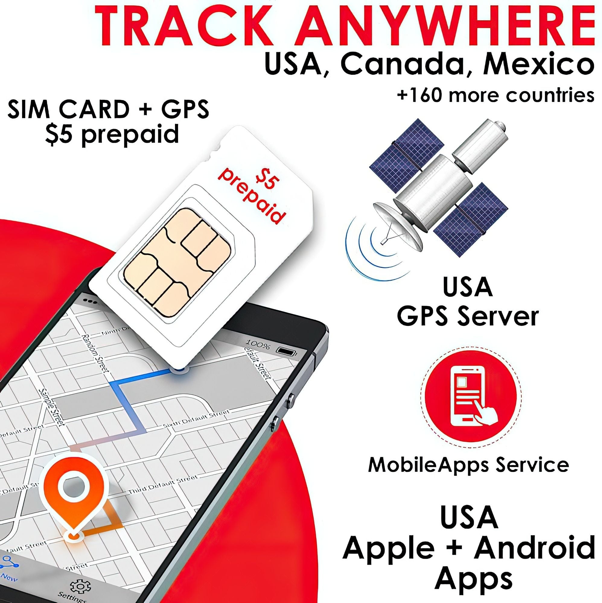 Sim card for GPS-408 Large Battery Tracker with vibration & Movement Alarm