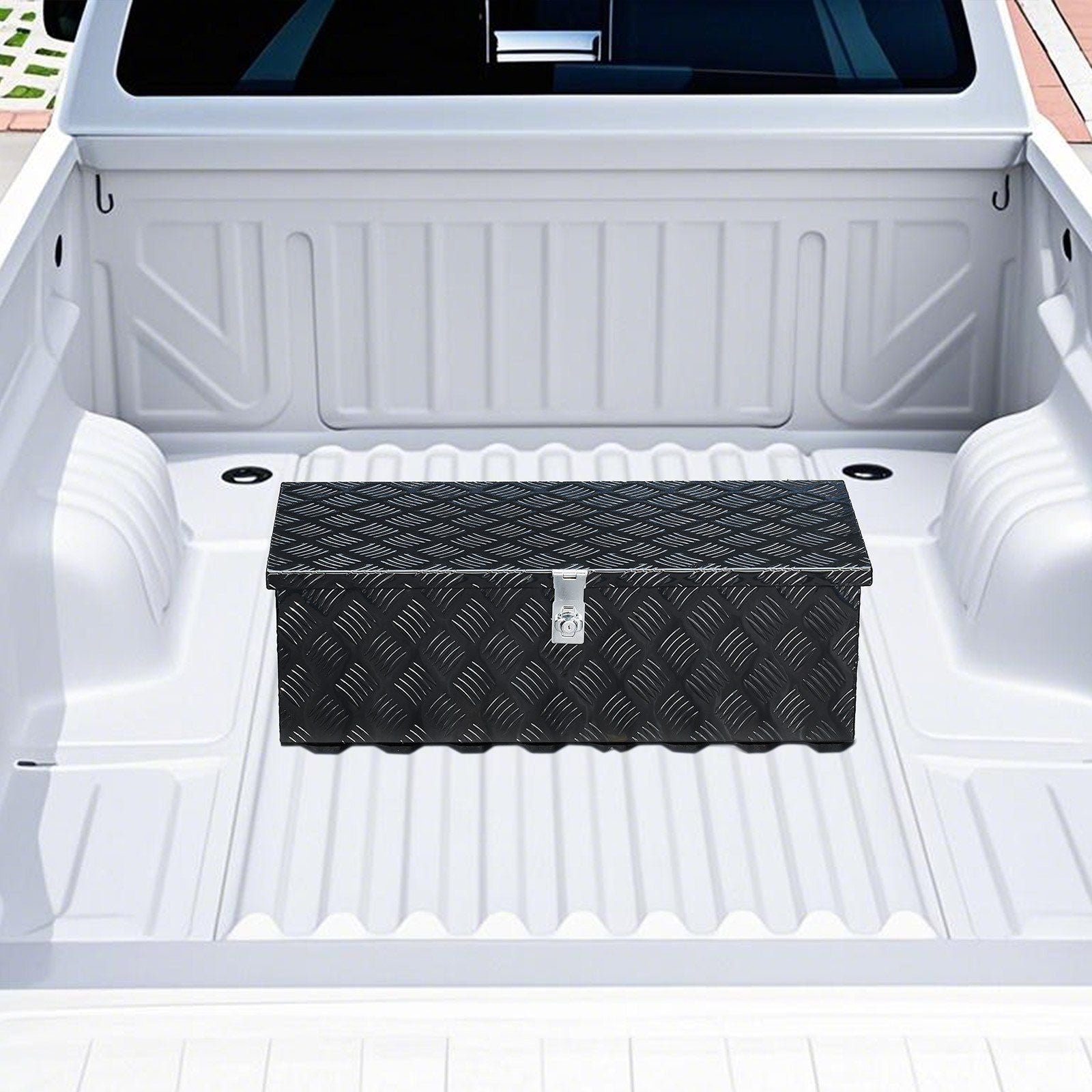 30"x13"x9.6" Heavy Duty Aluminum Truck Bed Tool Box for Pickup RV Black