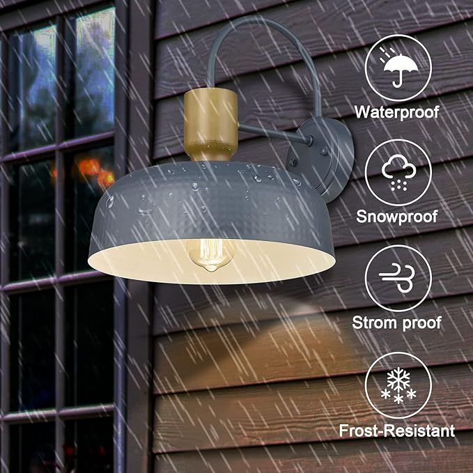 Outdoor Gooseneck Barn Light – Blue