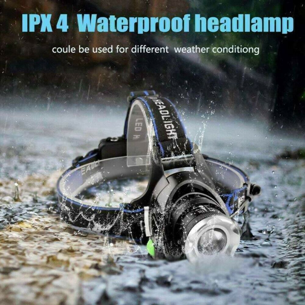 Super Bright 9900000LM Rechargeable Headlamp LED Headlight Head Torch Flashlight