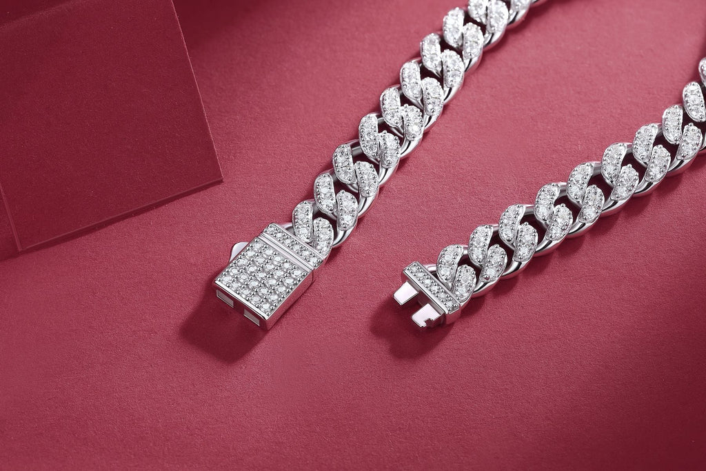 Light of Faith - A fashionable jewelry bracelet and bracelet for men, set with Moissanite S925 sterling silver and Platinum-plated diamond