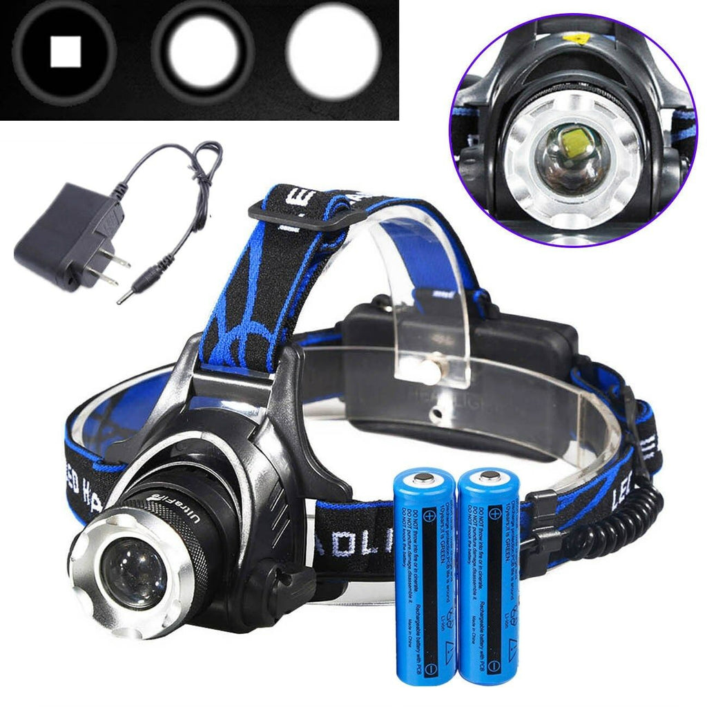 Super Bright 9900000LM Rechargeable Headlamp LED Headlight Head Torch Flashlight