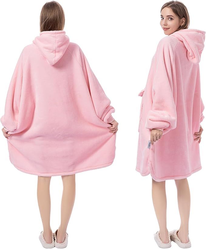 Krifey Wearable Blanket Hoodie, Oversized Sherpa Hooded as Birthday Gifts Christmas Gifts for Mom Women Girlfriend Men, Cozy Sweatshirt with Giant Pocket