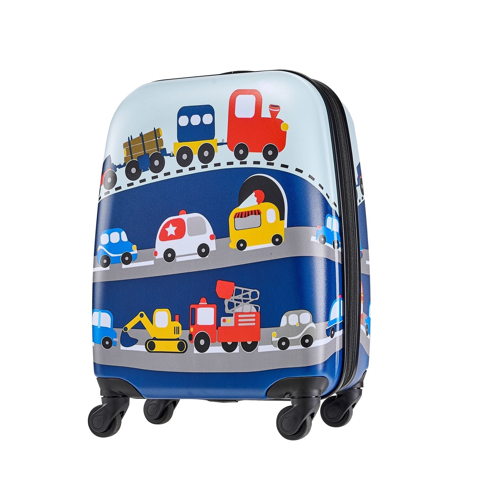 Kids Luggage Set, 5 Piece, 18 Inch Hardside Rolling Wheels Suitcase with Backpack & U-shape Pillow, Truck Kids Carry on Luggage Set, Holiday Birthday Gift for Girls Boys, Airline Approved