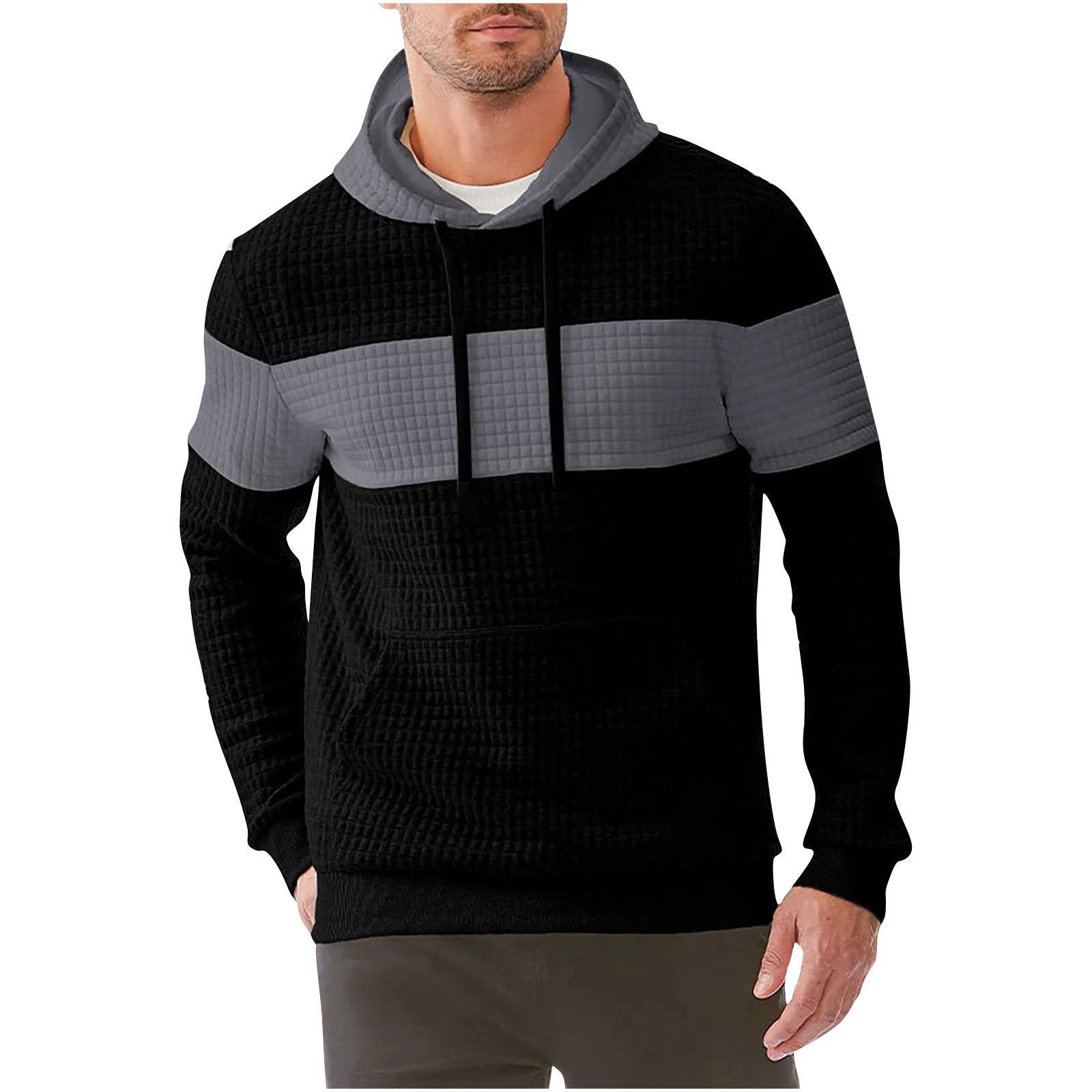 Men's Hooded Long-sleeved Sweater w/ Drawstring