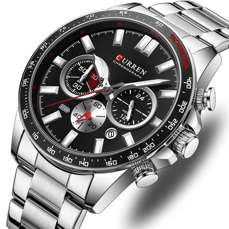 Men's Waterproof Calendar Steel Band Quartz Watch