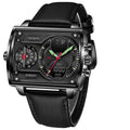 Quartz Electronic Dual Display Multi-function Square Watch