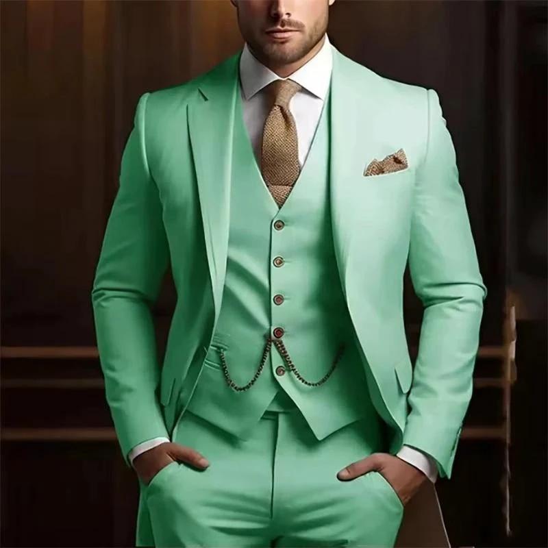 Men's High-grade Gentleman Temperament Slim Three-piece Suit