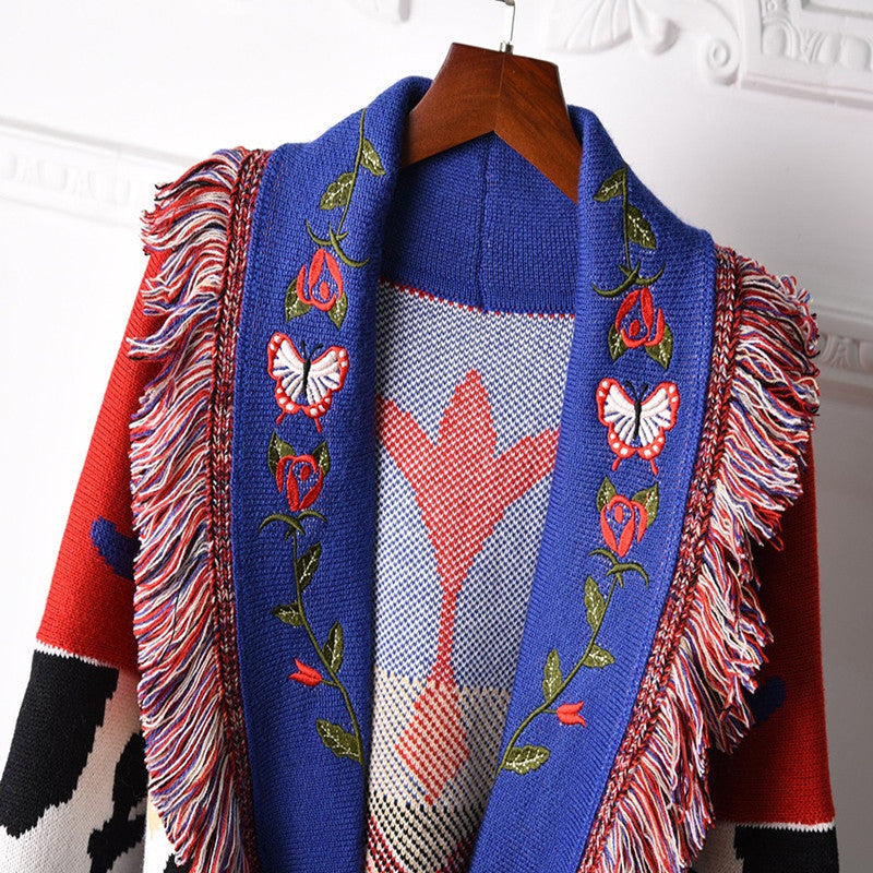 Fringed Sweater Coat Autumn And Winter Sweater Cardigan