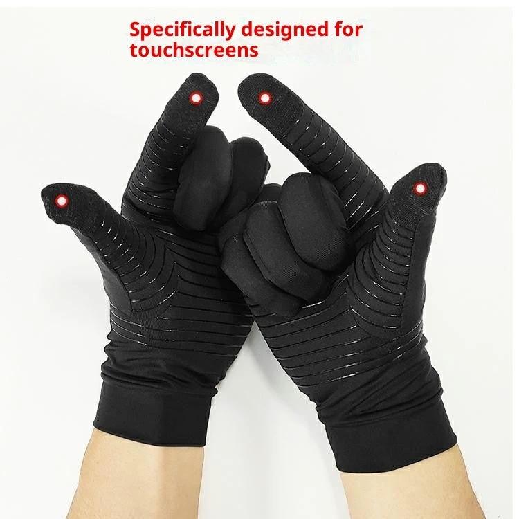 Copper Fiber Pressure Full Finger Touch Screen Gloves For Men