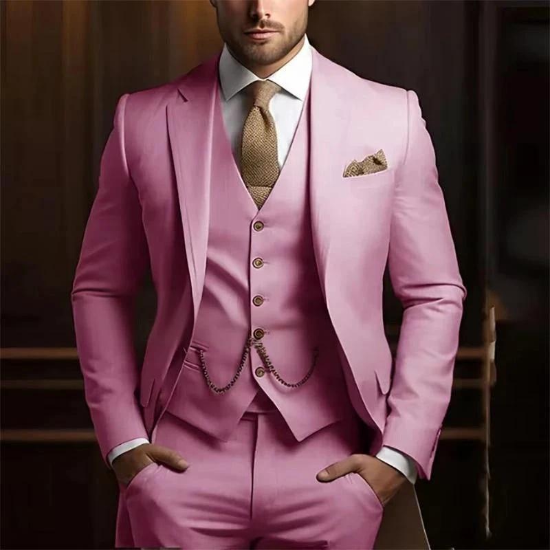 Men's High-grade Gentleman Temperament Slim Three-piece Suit