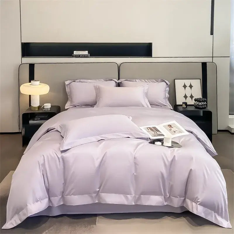 Blush pink 1000tc egyptian cotton satin duvet set bedroom bedding