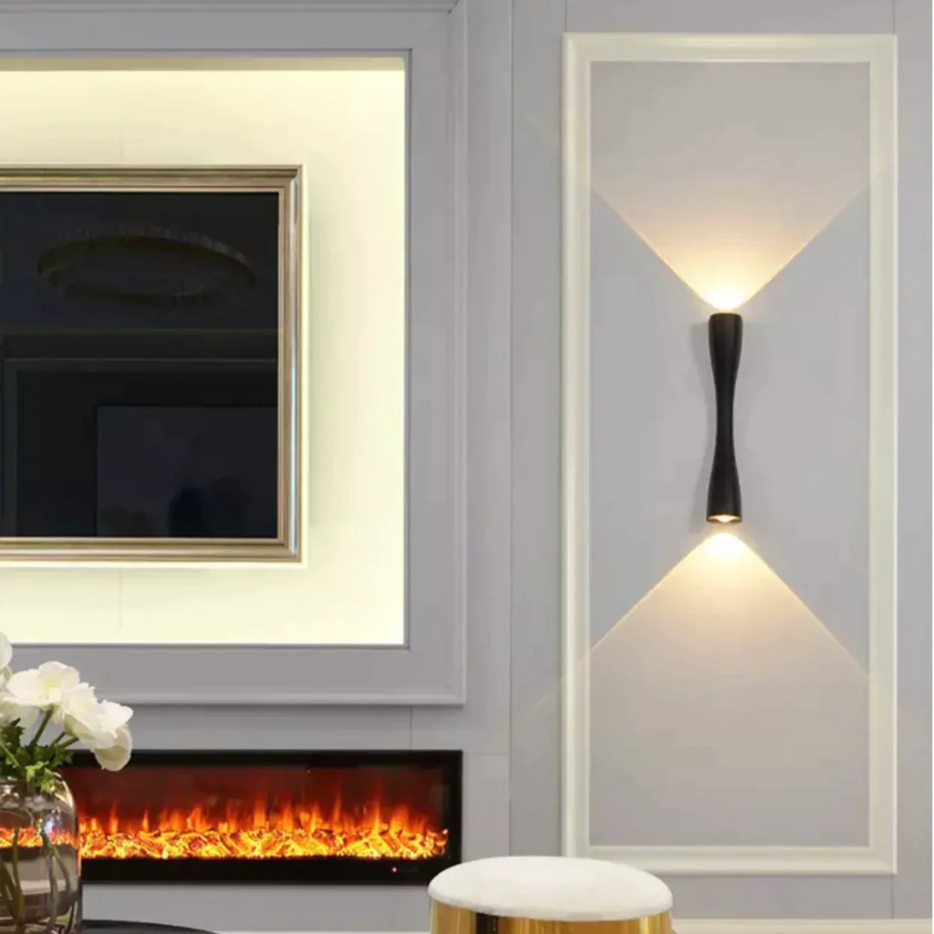 Modern black curved wall sconce outdoor waterproof porch light
