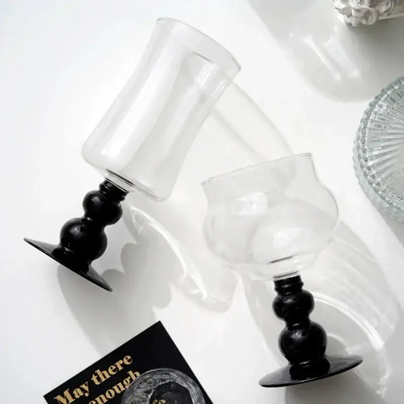 DecorBites™ 400ml Goblet Glass Coffee Cup Drinkware Tea Mug Heat-Resistant Water Cup.