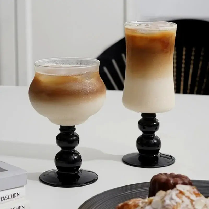 DecorBites™ 400ml Goblet Glass Coffee Cup Drinkware Tea Mug Heat-Resistant Water Cup.