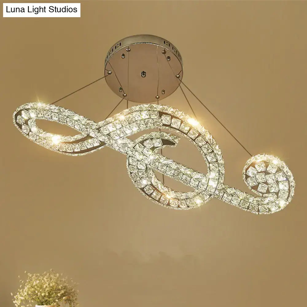 Elegant crystal musical note pendant light – fashion store chandelier