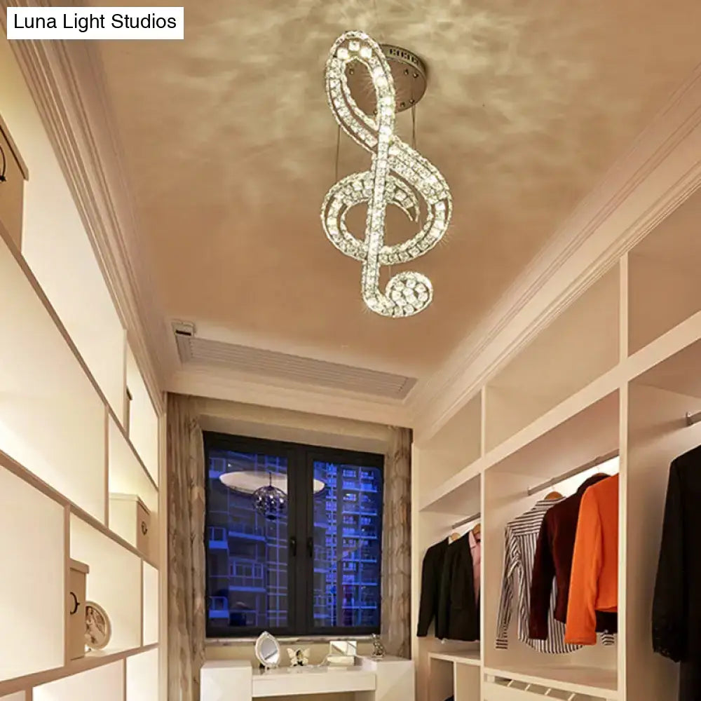 Elegant crystal musical note pendant light – fashion store chandelier