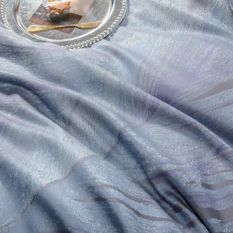 Elegant feather gray 1500tc egyptian cotton silk bedding set bedroom