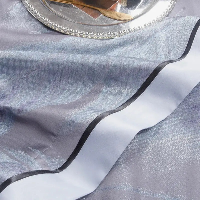 Elegant feather gray 1500tc egyptian cotton silk bedding set bedroom