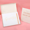 DecorBites™ Guest Book & Pen Set - Elegant 9"x7" Wedding Message Notebook