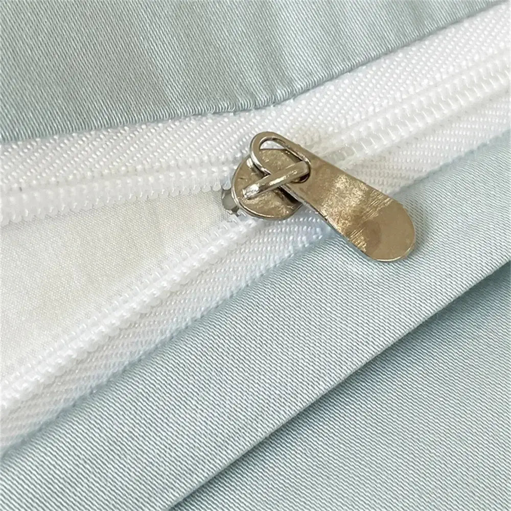 Embroidered blue butterfly flower egyptian cotton duvet cover set bedroom