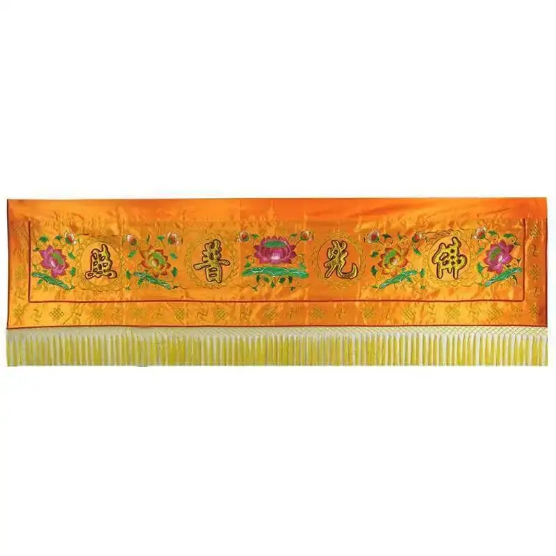 DecorBites™ Buddhist Worship Set: Altar Table Dragon Curtain Banner for Home Temple