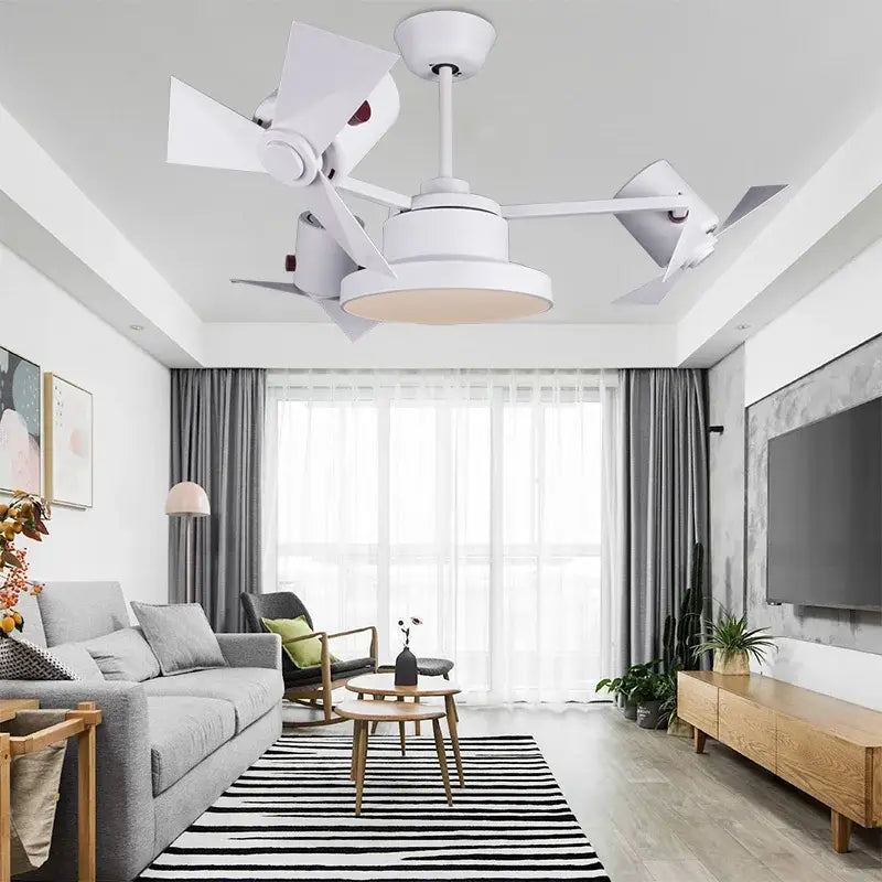 European bronze ceiling fan lamp with wooden blades for bedroom