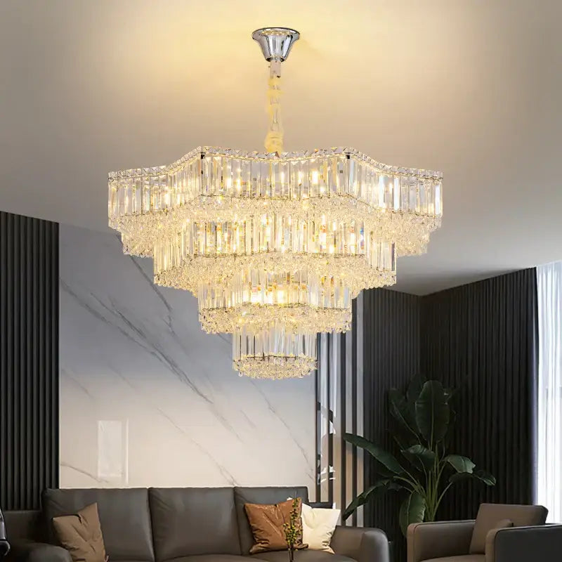 DecorBites™ Light Crystal Chandelier: European Style for Living, Dining & Study Rooms