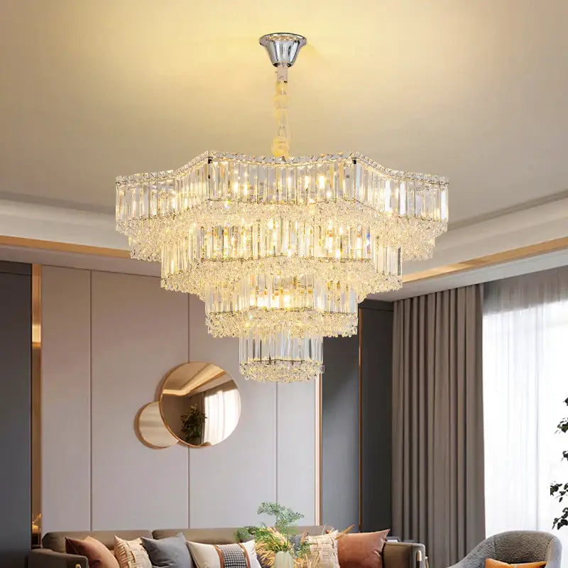 DecorBites™ Light Crystal Chandelier: European Style for Living, Dining & Study Rooms