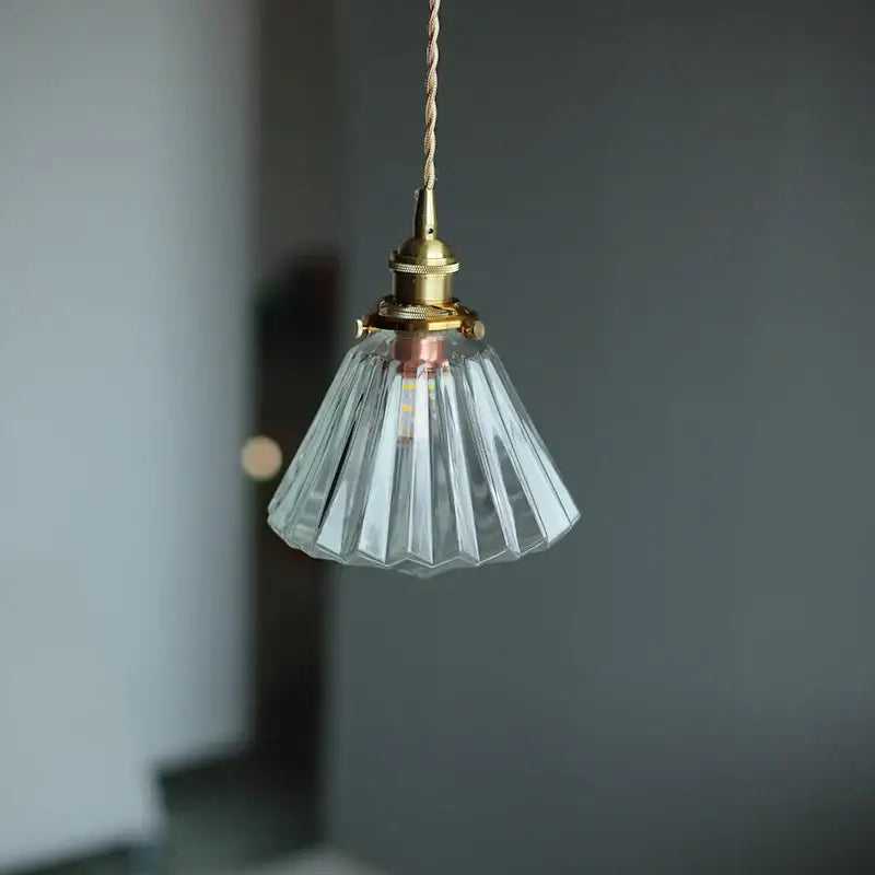 DecorBites™ Clear Glass Copper LED Pendant Lamp for Home Decor and Lighting