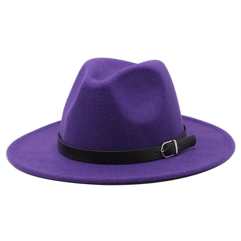 Fashion Men Fedoras Women's Fashion Jazz Hat Unisex Fashion Solid Color Large Hat Summer Spring Hat Luxury Blue Outdoor Hat Classic And Simple Wide Brim Fedora Hat Adjustable Hats For Men With Belt Buckle