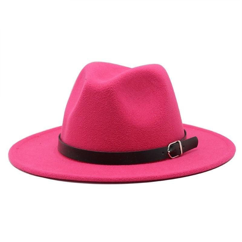 Fashion Men Fedoras Women's Fashion Jazz Hat Unisex Fashion Solid Color Large Hat Summer Spring Hat Luxury Blue Outdoor Hat Classic And Simple Wide Brim Fedora Hat Adjustable Hats For Men With Belt Buckle