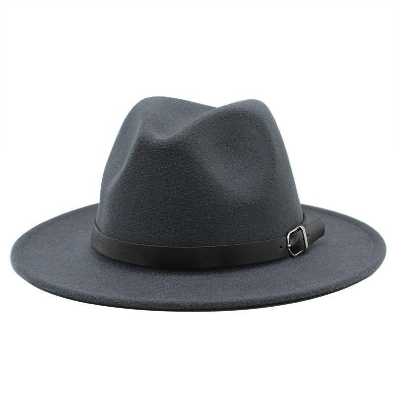 Fashion Men Fedoras Women's Fashion Jazz Hat Unisex Fashion Solid Color Large Hat Summer Spring Hat Luxury Blue Outdoor Hat Classic And Simple Wide Brim Fedora Hat Adjustable Hats For Men With Belt Buckle
