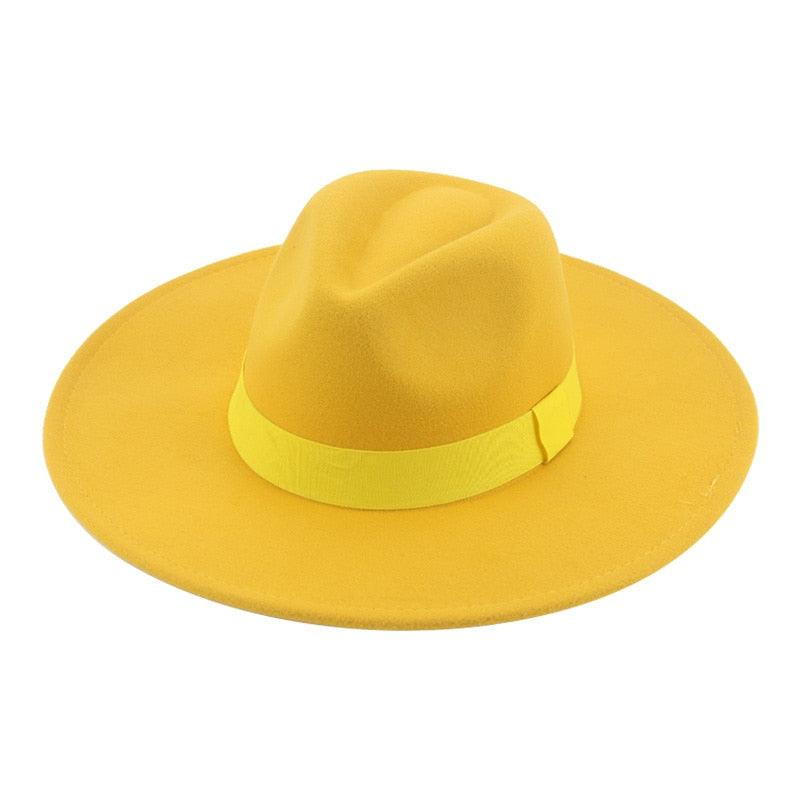 Fashionable Fedora Hats Women Wide Brim Dress Caps  Women's Fedora Hats Elegant Wide Brim Fedora Hat  Wedding Men Hat Warm Retro Style Belt 56-58cm